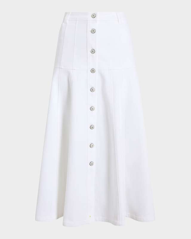 Veena Button-Front Midi Skirt